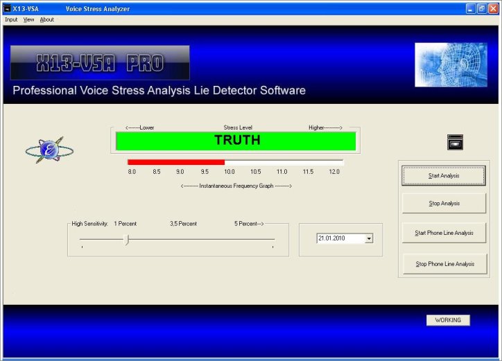 X13-VSA PRO Version Voice Lie Detector Software App