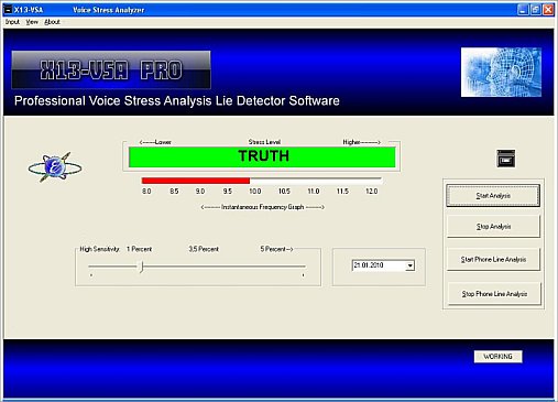 X13-VSA PRO Voice Stress Analysis Lie Detector Software App